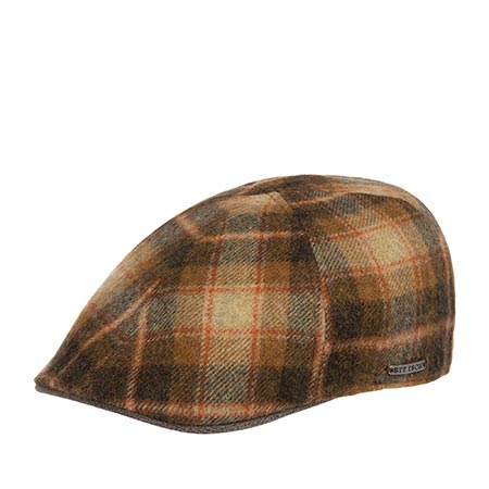 Кепка STETSON арт. 6610312 TEXAS LAMBSWOOL CHECK (коричневый / бежевый)