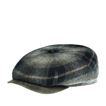 Кепка STETSON арт. 6840327 HATTERAS LAMBSWOOL CHECK (серый / синий)
