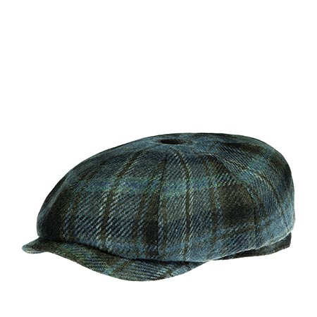 Кепка STETSON арт. 6840330 HATTERAS WOOL CHECK (синий / черный)