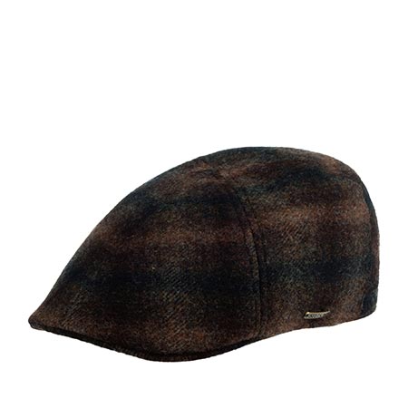 Кепка STETSON арт. 6610316 TEXAS WOOL CHECK (серый / коричневый)