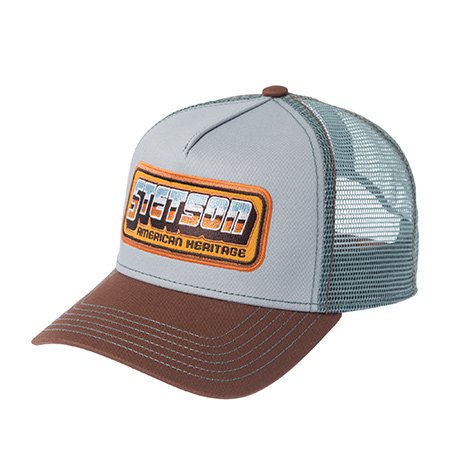 Бейсболка STETSON арт. 7751196 TRUCKER CAP CHROME (голубой / коричневый)