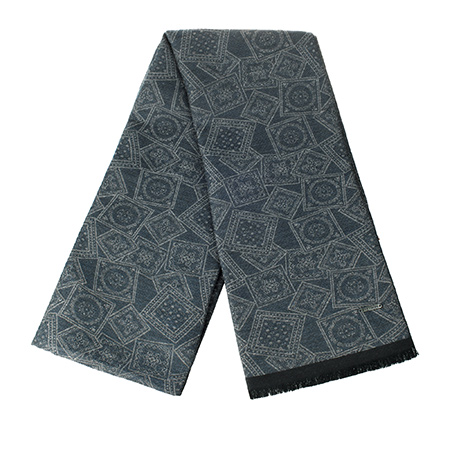 Шарф STETSON арт. 9191908 SCARF COTTON JAQUARD STAMPS (темно-серый)