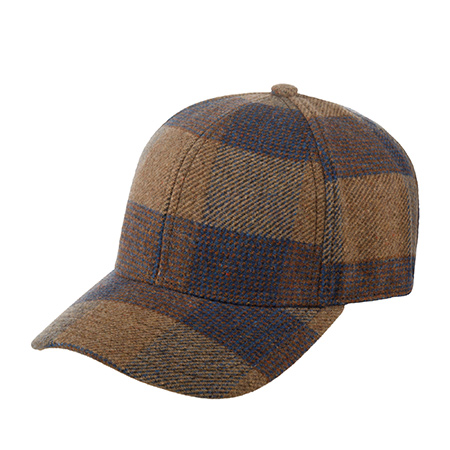 Бейсболка STETSON арт. 7720310 BASEBALL CAP CHECK WOOL (коричневый)
