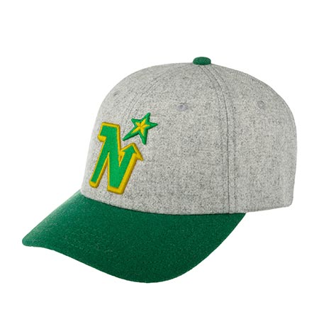 Бейсболка AMERICAN NEEDLE арт. 21005A-MNN Minnesota North Stars Archive Legend NHL (серый / зеленый)