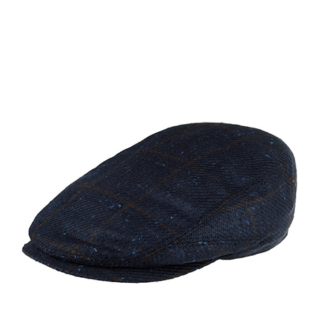 Кепка STETSON арт. 6382301 DRIVER CAP WOOL/SILK CHECK (синий / серый)