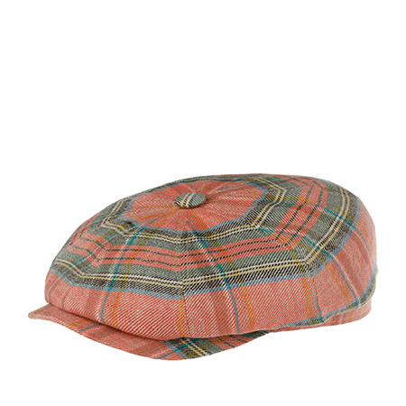 Кепка STETSON арт. 6873301 HATTERAS LINEN CHECK (розовый / серый)