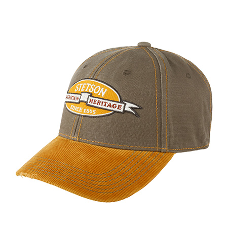 Бейсболка STETSON арт. 7721169 BASEBALL CAP VINTAGE DISTRESSED (серо-коричневый / горчичный)