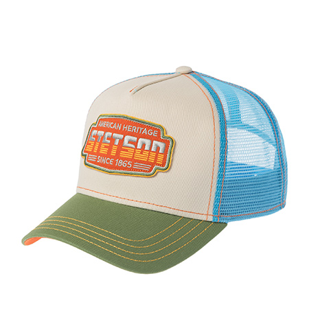 Бейсболка STETSON арт. 7741102 TRUCKER CAP LIGHTNING (кремовый / зеленый)