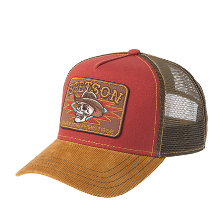 Бейсболка STETSON арт. 7741106 TRUCKER CAP SKULL (кирпичный / горчичный)