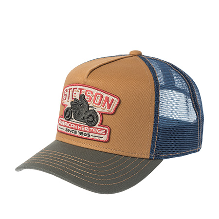Бейсболка STETSON арт. 7761173K TRUCKER CAP MOTORCYCLE (оливковый / коричневый)