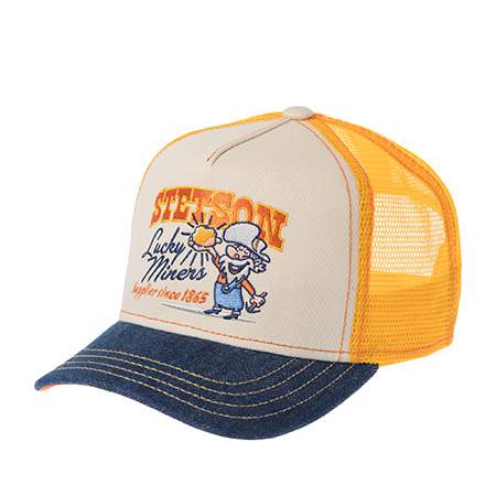 Бейсболка STETSON арт. 7741103K TRUCKER CAP LUCKY MINERS (кремовый / темно-синий)