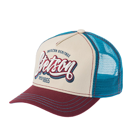 Бейсболка STETSON арт. 7741108K TRUCKER CAP ONE FOR ALL (бордовый / белый)
