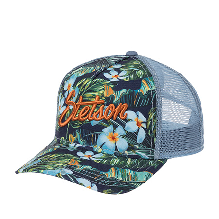 Бейсболка STETSON арт. 7741155 TRUCKER CAP HAWAII FLOWER (темно-синий / зеленый)
