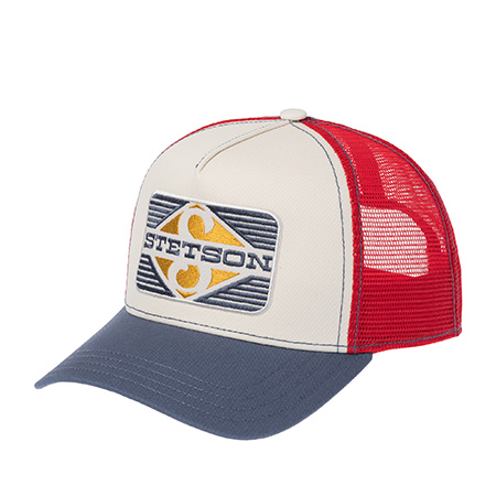 Бейсболка STETSON арт. 7741156 TRUCKER CAP RHOMBUS (кремовый / синий)