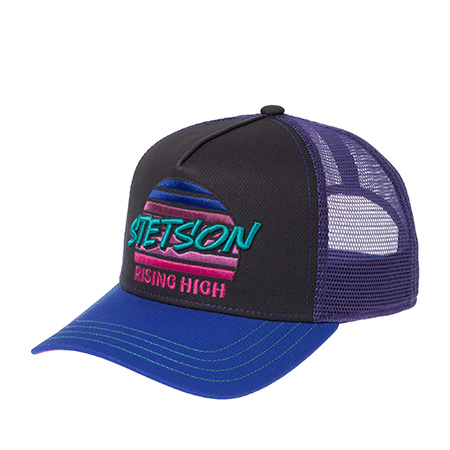 Бейсболка STETSON арт. 7741163 TRUCKER CAP RISING HIGH (черный / синий)