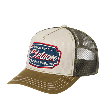 Бейсболка STETSON арт. 7741170 TRUCKER CAP CLASSIC RACE (бежевый / оливковый)
