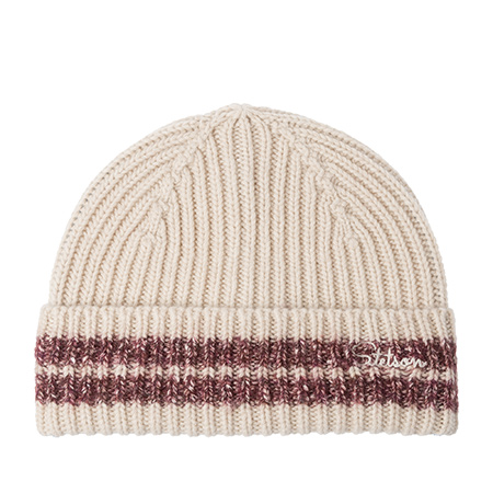 Шапка STETSON арт. 8589308 BEANIE STRIPES VINTAGE BOWLING THEME (бежевый / коричневый)