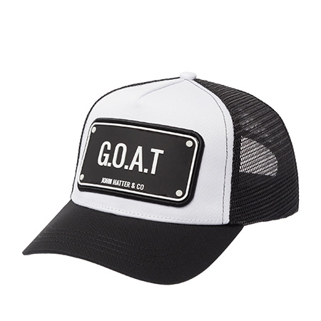 Бейсболка JOHN HATTER арт. R-1081-UOO G.O.A.T. (белый / черный)