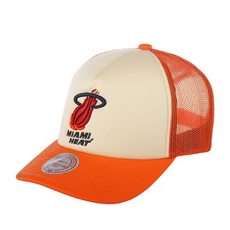Бейсболка MITCHELL NESS арт. 5HSSSH21323-MHEOFWH Miami Heat NBA (бежевый / оранжевый)