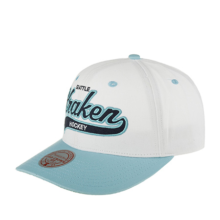 Бейсболка MITCHELL NESS арт. HHSS7286-SKRYYPPPWHIT Seattle Kraken NHL (голубой / белый)