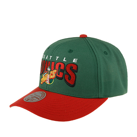 Бейсболка MITCHELL NESS арт. HHSS6279-SSUYYPPPGREN Seattle Supersonics NBA (оливковый / красный)