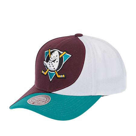 Бейсболка MITCHELL NESS арт. HP10390-ADUPURP Anaheim Ducks NHL (темно-бордовый/бирюзовый)