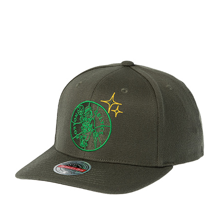 Бейсболка MITCHELL NESS арт. HHSSINTL1243-BCEOLIV Boston Celtics NBA (оливковый)