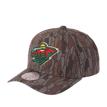Бейсболка MITCHELL NESS арт. HP15005-MWICAMO Minnesota Wild NHL (серый / коричневый)