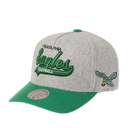 Бейсболка MITCHELL NESS арт. HP14540-PEAGREY Philadelphia Eagles NFL (серый / зеленый)