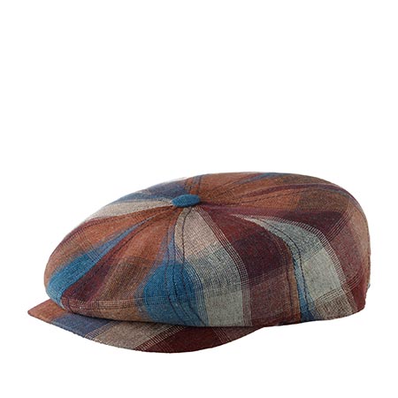 Кепка LIERYS арт. 6882301 8-PANEL CAP SILK CHECK (бордовый)
