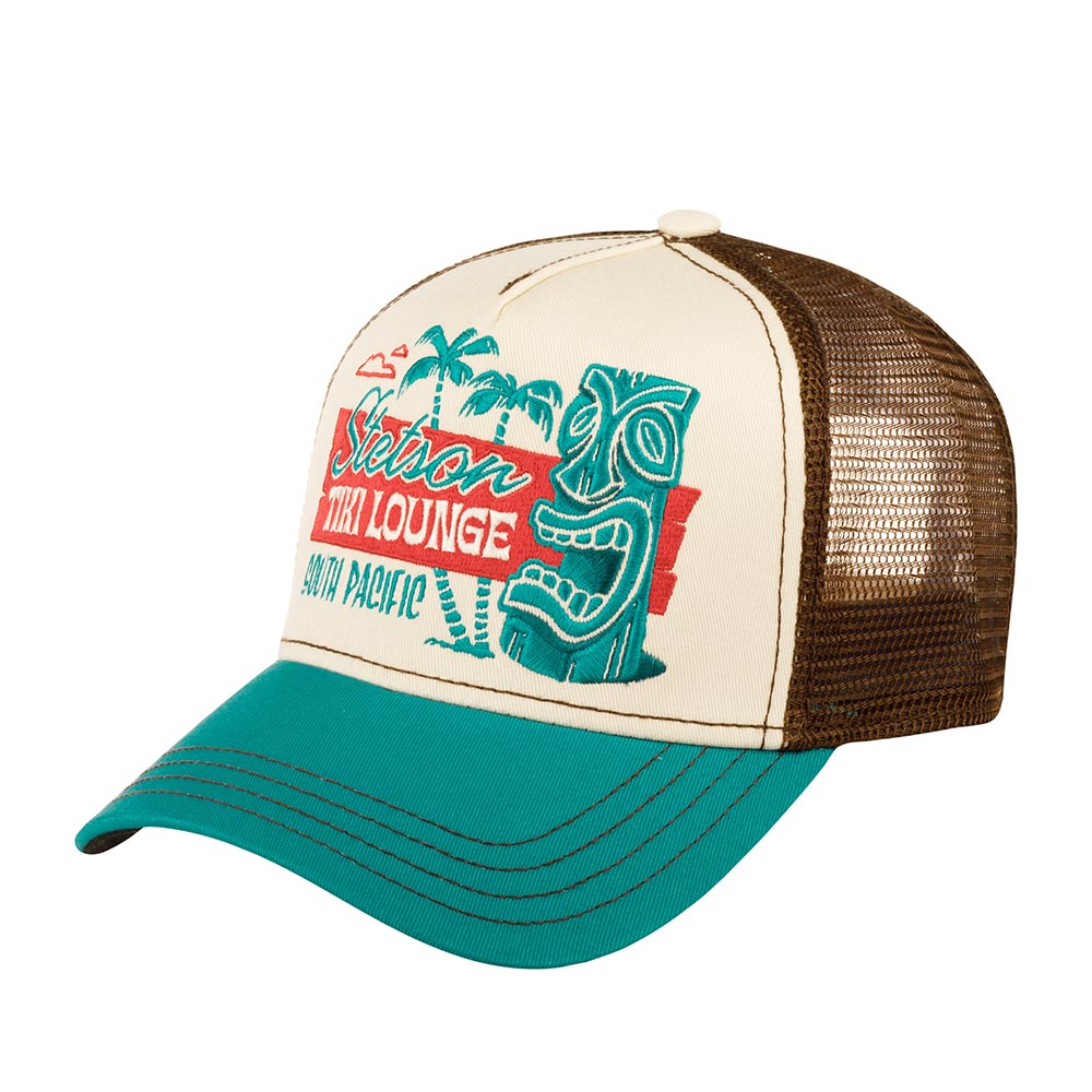 Бейсболка STETSON арт. 7751195 TRUCKER CAP TIKI LOUNGE (бирюзовый / белый)