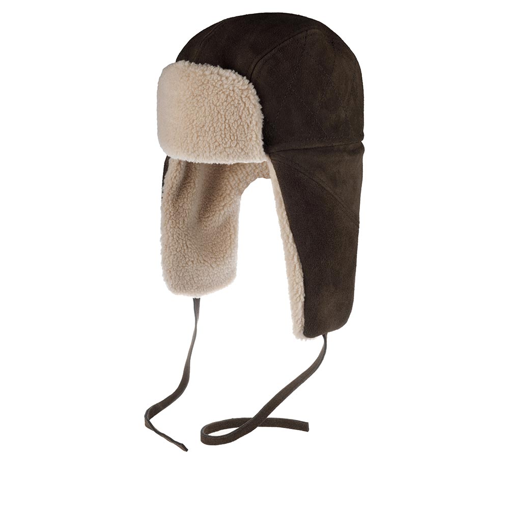 Шапка STETSON арт. 9297302 BOMBER CAP CALF SPLIT (коричневый)