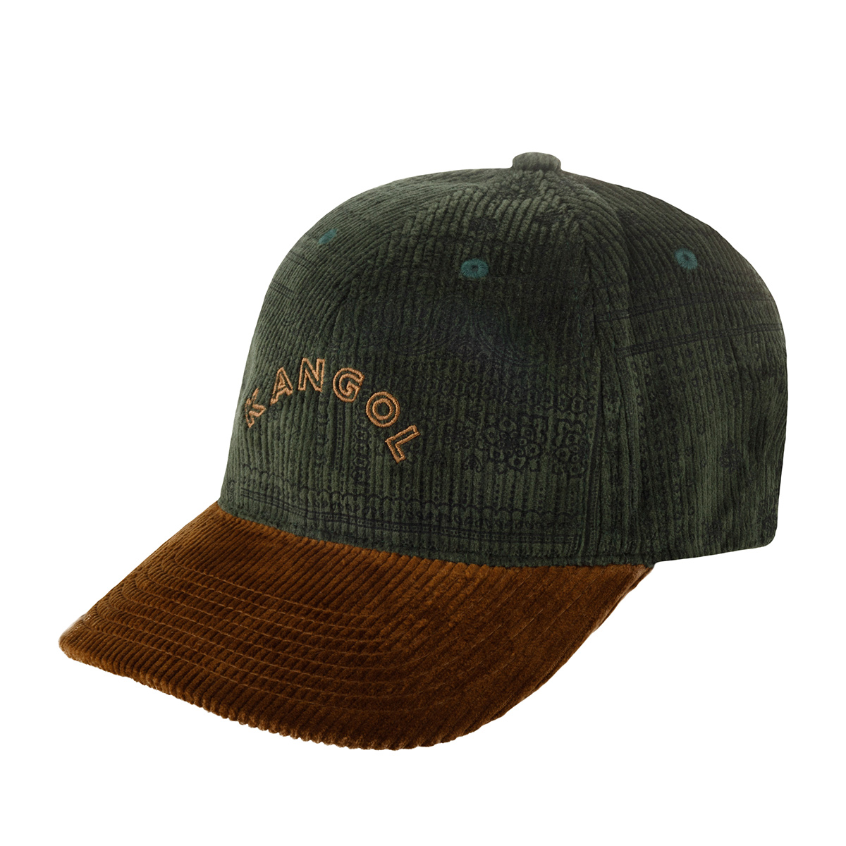 Бейсболка KANGOL арт. K5389 Flexfit Cord Baseball Cap (оливковый / коричневый)