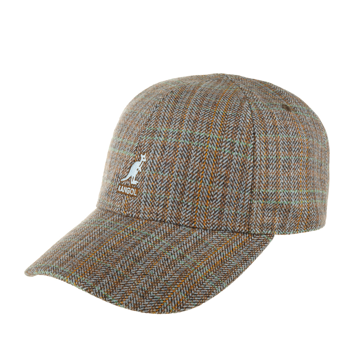 Бейсболка KANGOL арт. K5431 Warped Herringbone Baseball (коричневый / голубой)