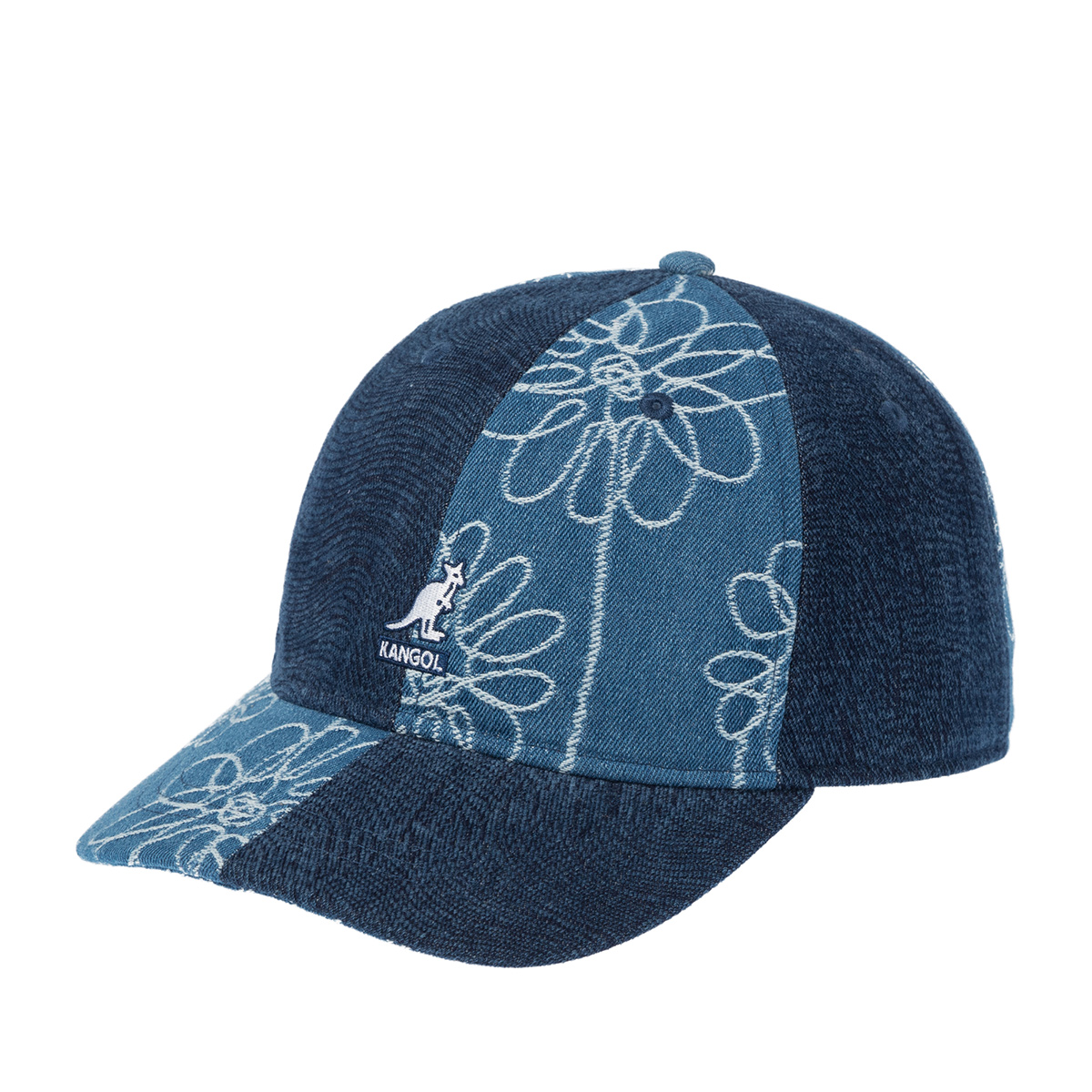 Бейсболка KANGOL арт. K5434 Denim Mashup Baseball (синий / белый)
