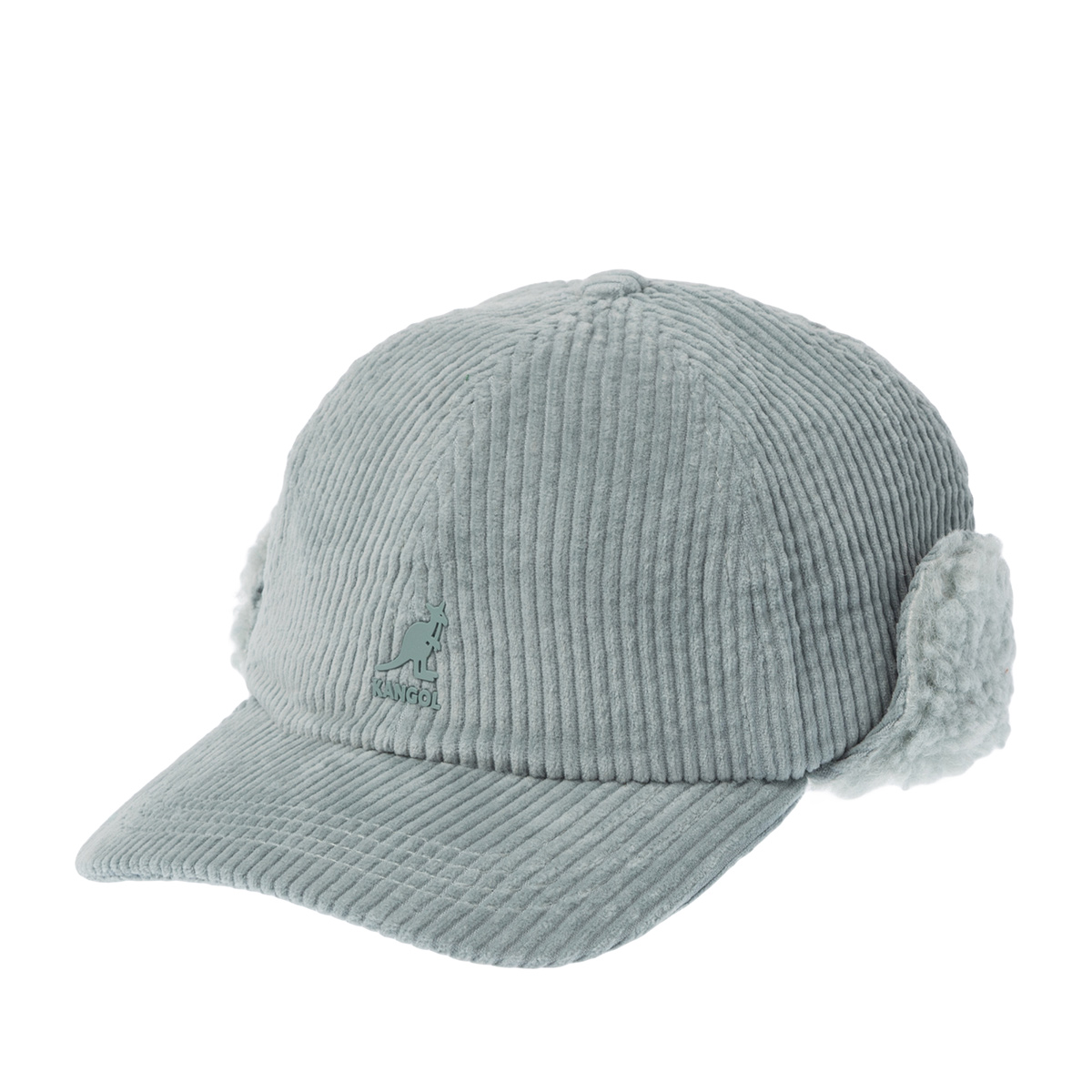 Бейсболка KANGOL арт. K5470 Cozy Cord Earflap Baseball (серый / мятный)