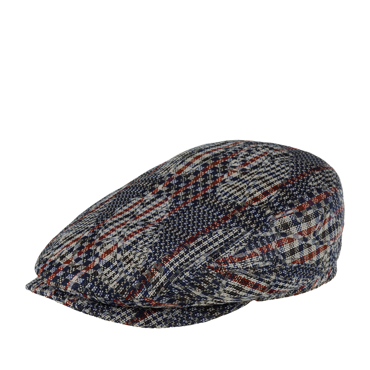 Кепка STETSON арт. 6380205 DRIVER CAP VIRGIN WOOL/LINEN (синий / красный)