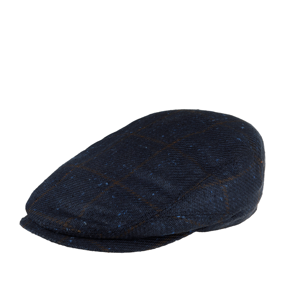 Кепка STETSON арт. 6382301 DRIVER CAP WOOL/SILK CHECK (синий / серый)