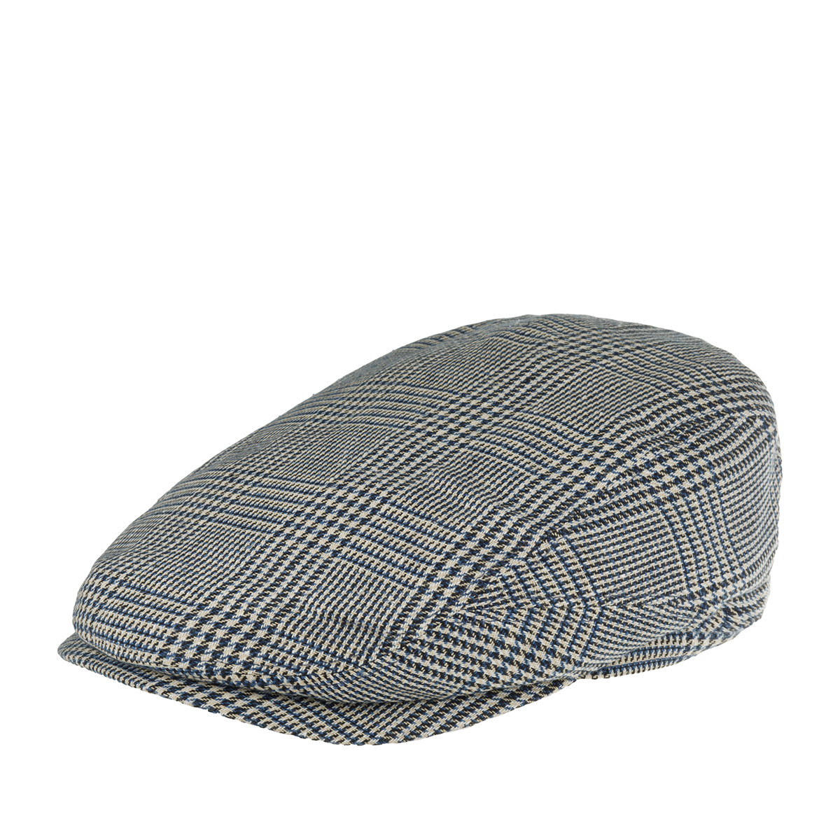 Кепка STETSON арт. 6382403 DRIVER CAP SILK/COTTON GLENCHECK (синий / бежевый)