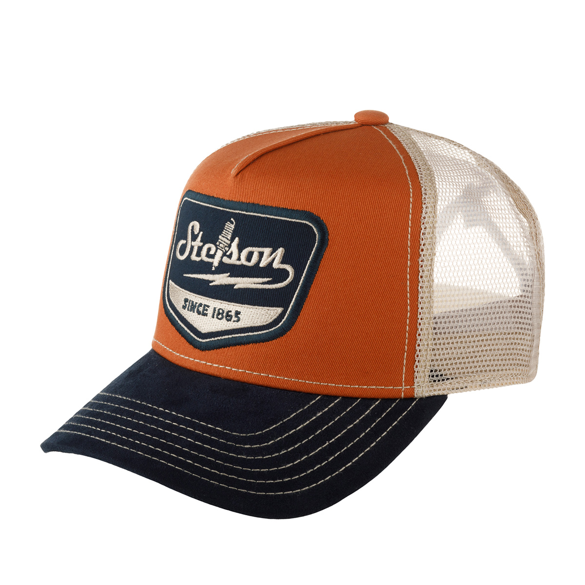 Бейсболка STETSON арт. 7761158 TRUCKER CAP SPARK PLUG (терракотовый / темно-синий)