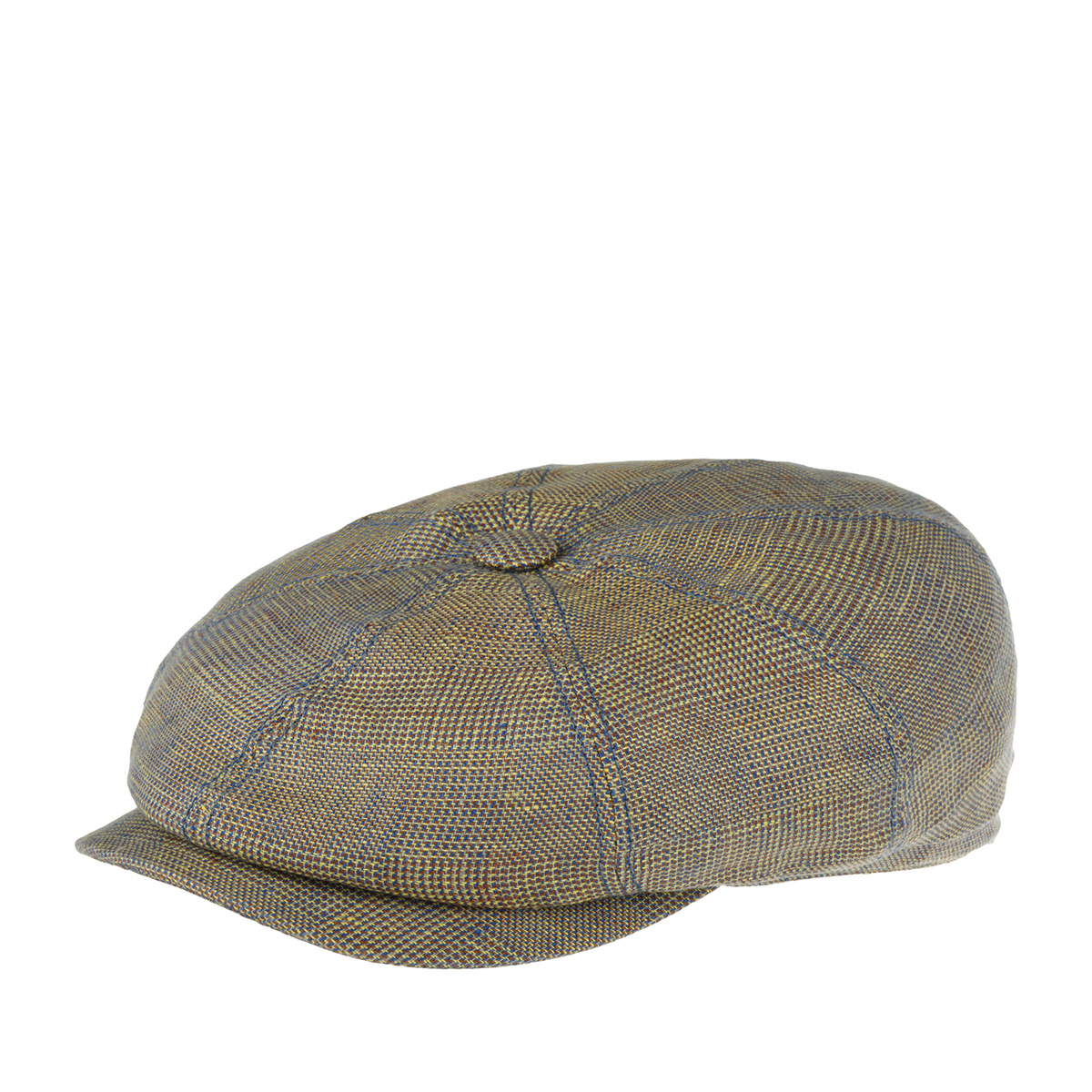 Кепка STETSON арт. 6873303 HATTERAS LINEN IRREGULAR CHECK (синий / желтый)