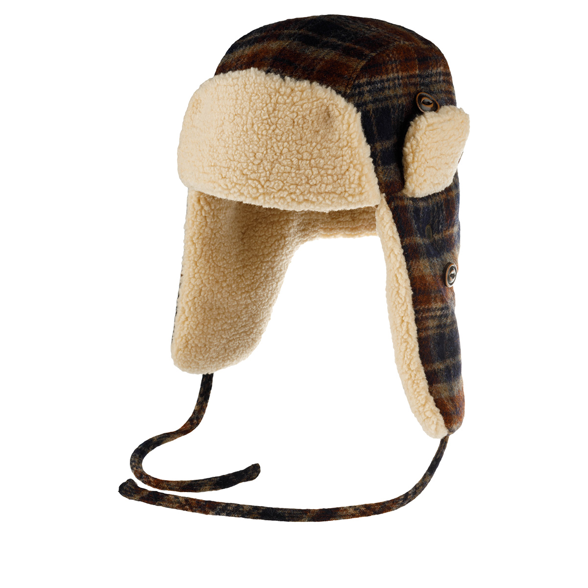 Шапка STETSON арт. 9290308 BOMBER CAP WOOL CHECK (синий / бежевый)
