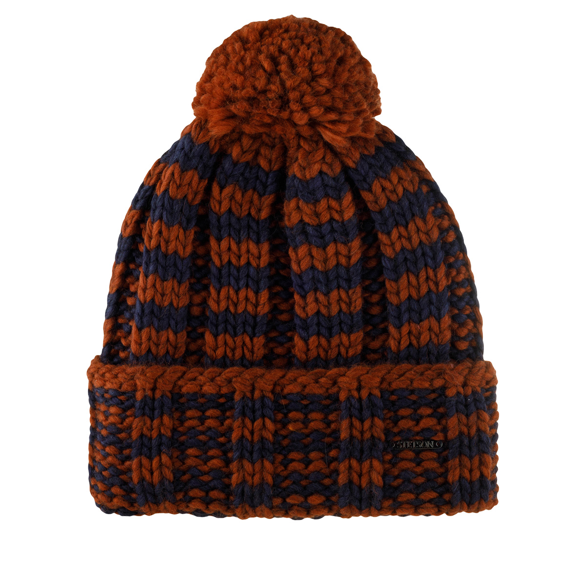 Шапка STETSON арт. 8599394 BEANIE STRIPES W POMPOM STETSON FREESTYLE (бордовый / синий)