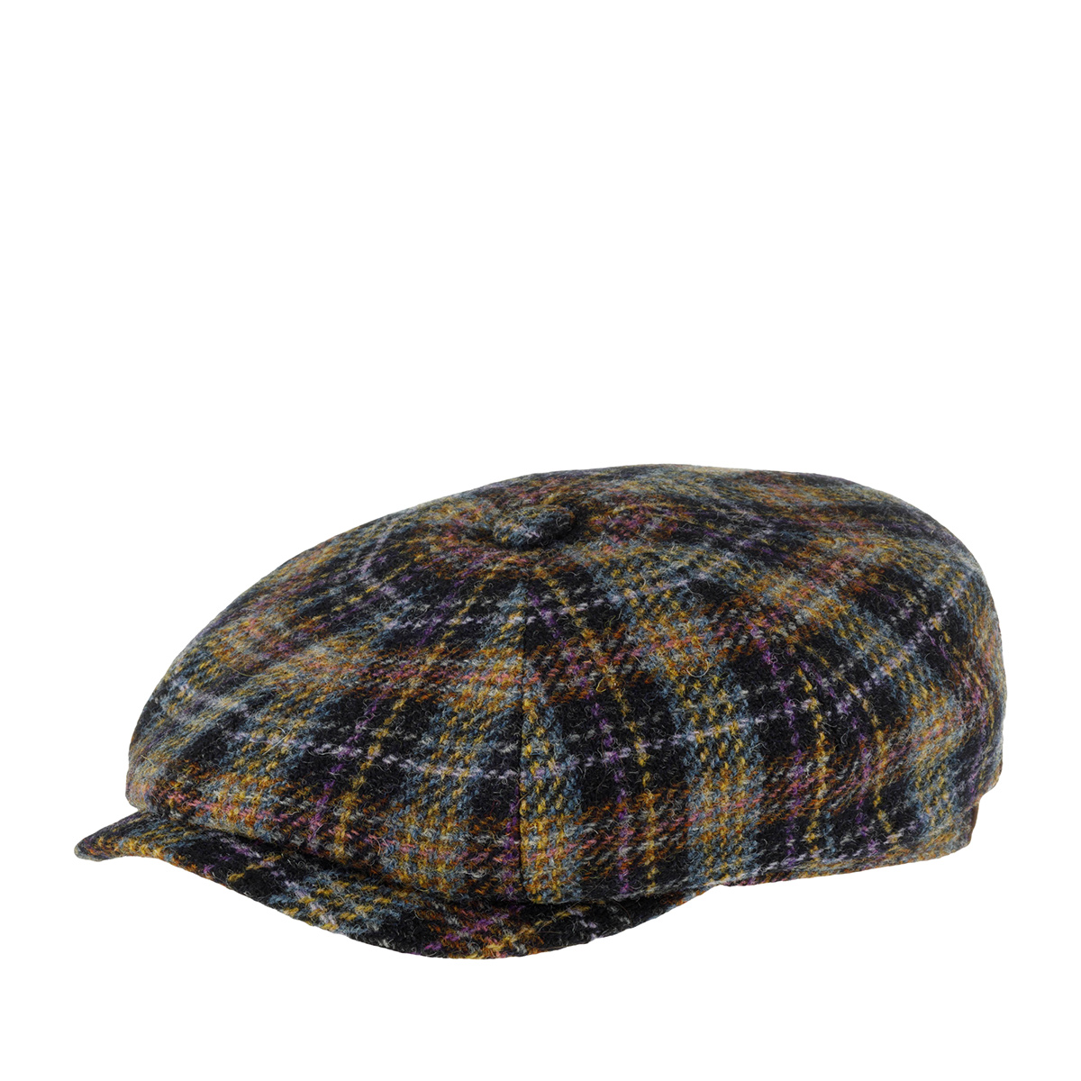 Кепка STETSON арт. 6840348 HATTERAS CHECK HARRIS TWEED (синий / желтый / фиолетовый)