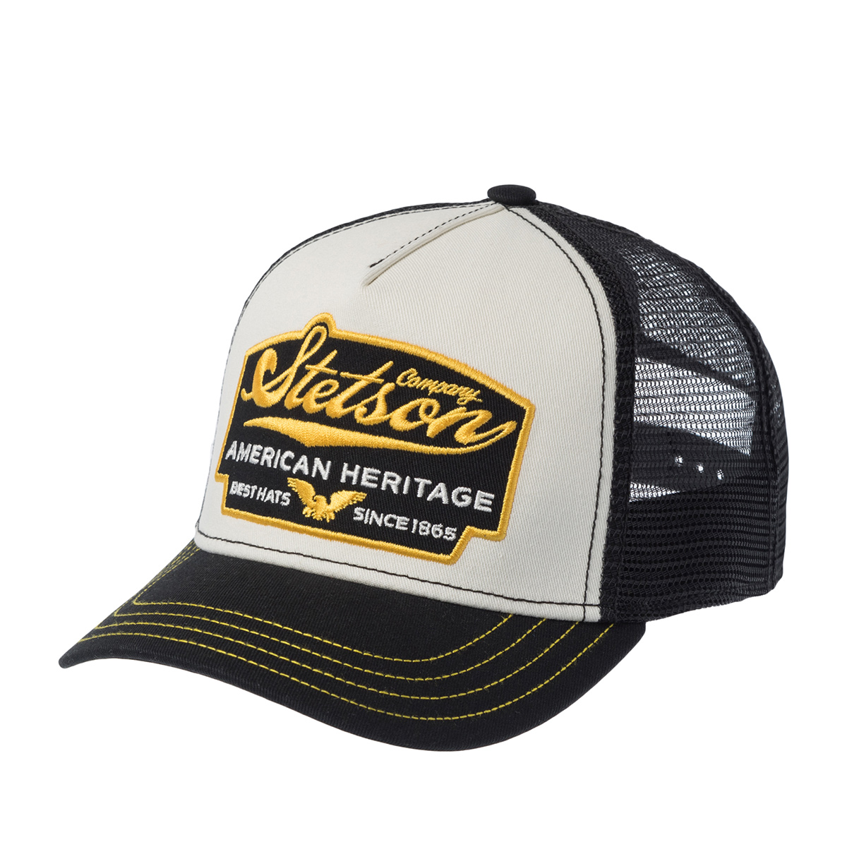 Бейсболка STETSON арт. 7751103K TRUCKER CAP AMERICAN HERITAGE (черный / белый)