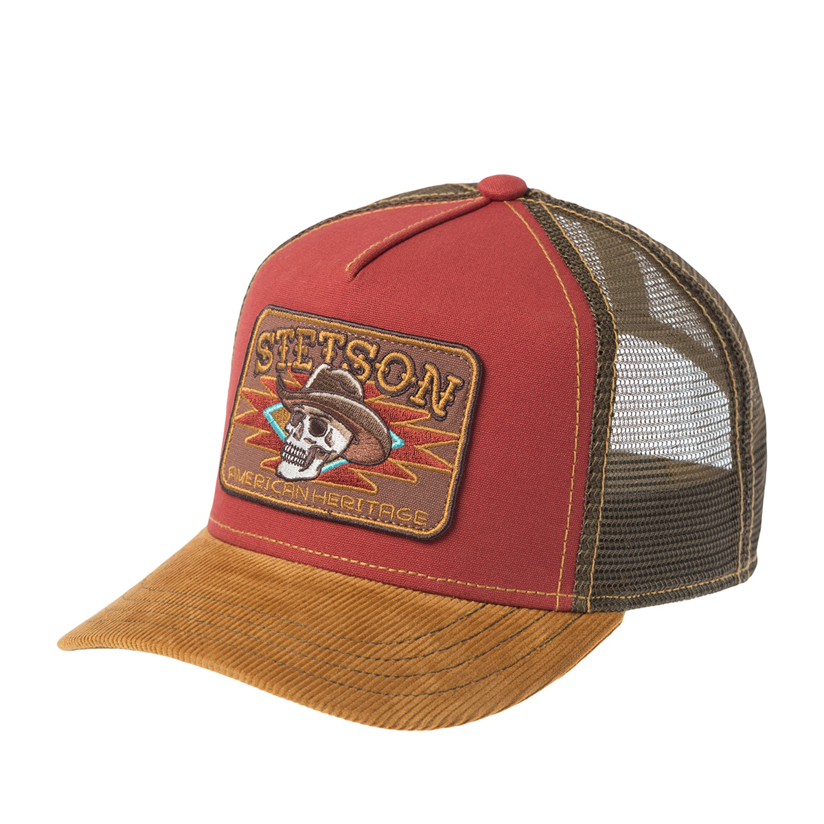 Бейсболка STETSON арт. 7741106K TRUCKER CAP SKULL (кирпичный / горчичный)