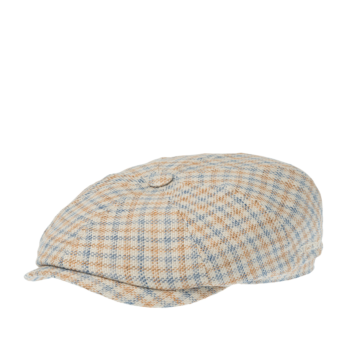 Кепка STETSON арт. 6870204 HATTERAS LINEN/COTTON CHECK SUSTAINABLE (кремовый / голубой)