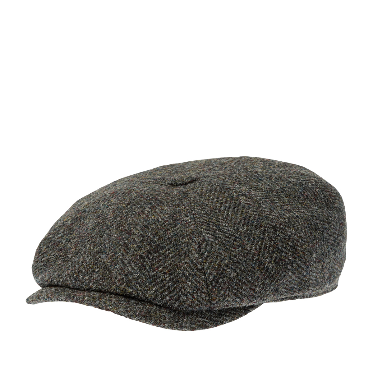 Кепка STETSON арт. 6840544 HATTERAS HERRINGBONE HARRIS TWEED GARAGE THEME (оливковый / черный)