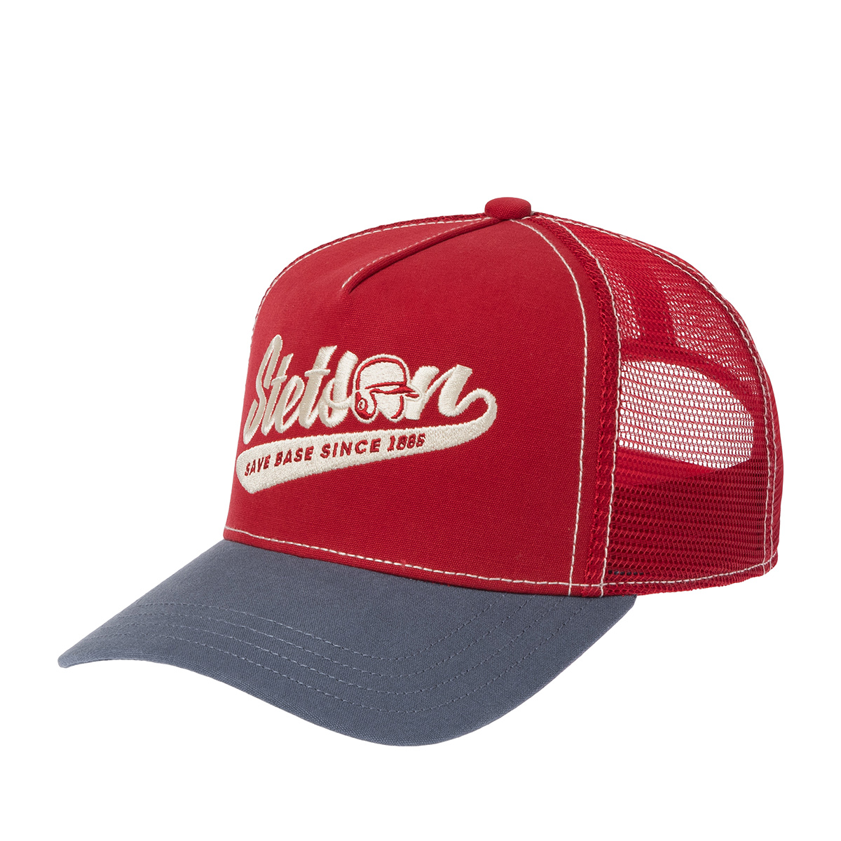 Бейсболка STETSON арт. 7741181 TRUCKER CAP BASEBALL MATCH (красный / синий)