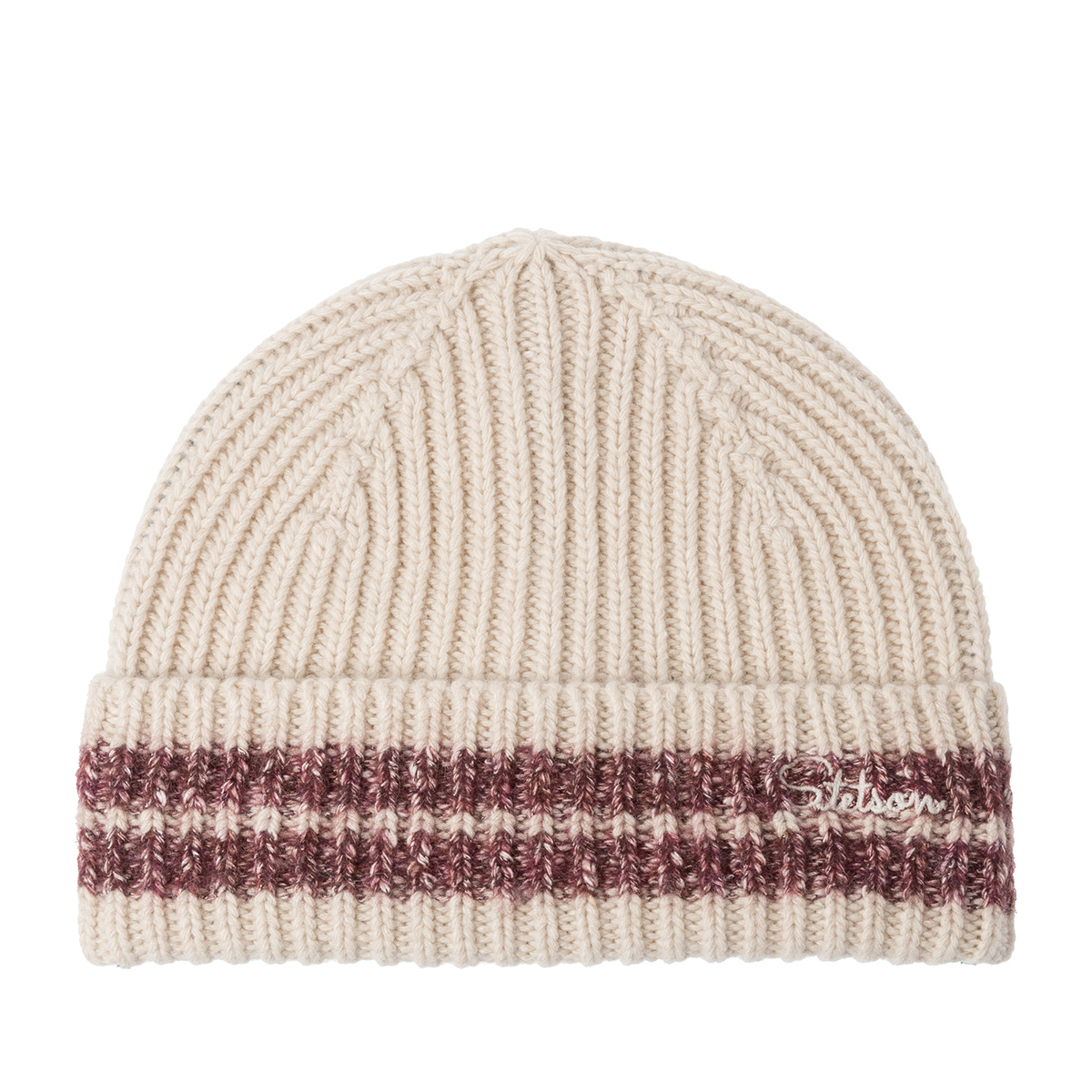 Шапка STETSON арт. 8589308 BEANIE STRIPES VINTAGE BOWLING THEME (бежевый / коричневый)